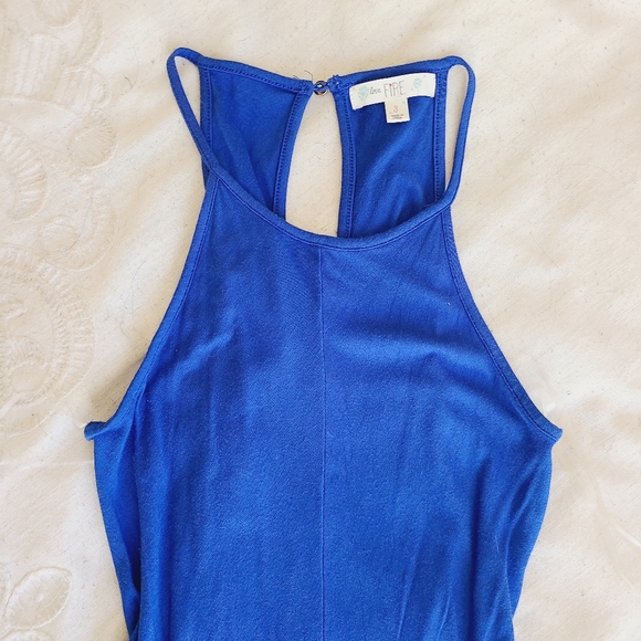 Keyhole Racerback Asymmetrical Dress - blue - S - Picture 5 of 9